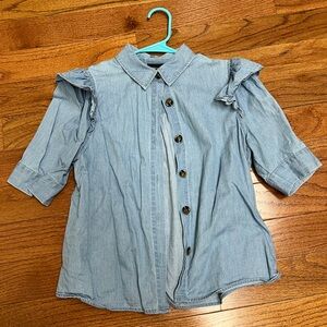 Who What Wear Light Blue Denim Shirt